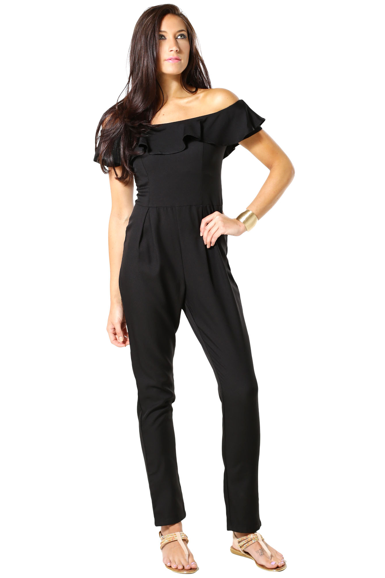 RUFFLE TOP JUMPSUIT (SEE MORE COLORS) on Luulla